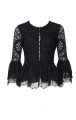 Chanel spanish lace jacket with lace peplum black Front