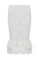 Camellia spanish lace pencil skirt white Front